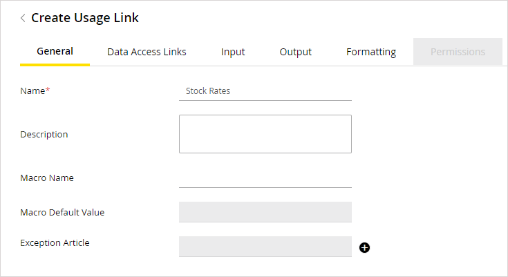 Create usage link