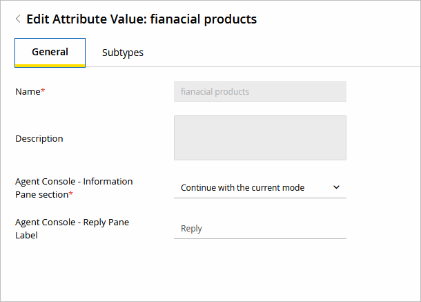Custom Attribute Value General Tab
