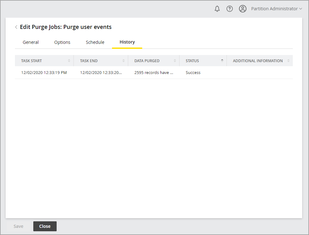 History Tab History Tab