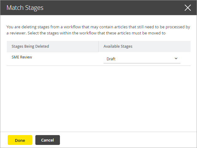 Match the stages
