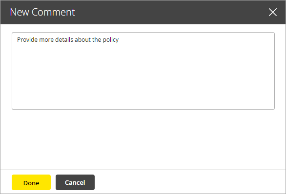 Add comments to the suggestion before sending it back in the workflow