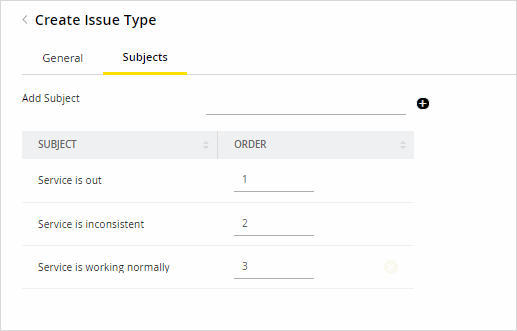 Create Issue Type Subjects
