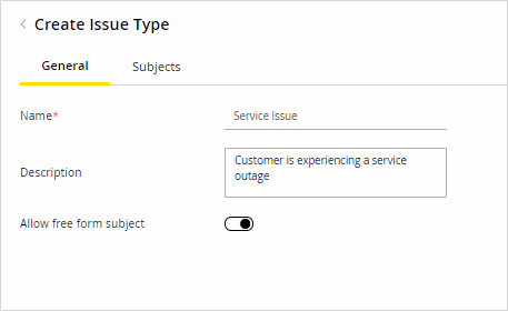 Create Issue Type General