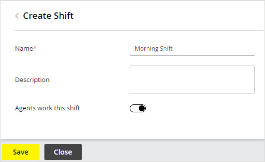 create shift