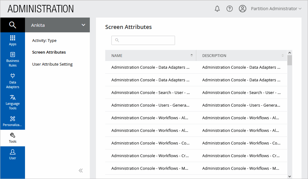 Screen Attributes