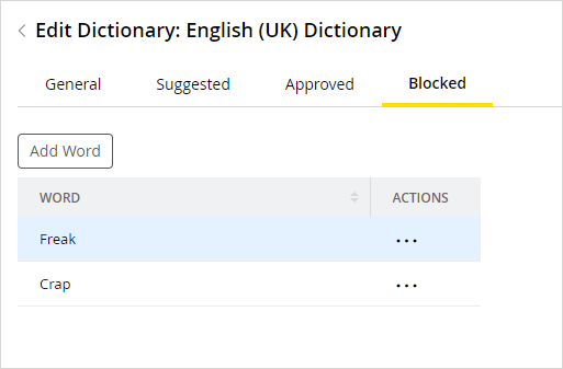 add blocked word