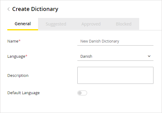 Create dictionaries