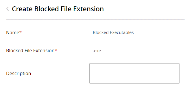 create blocked file extension