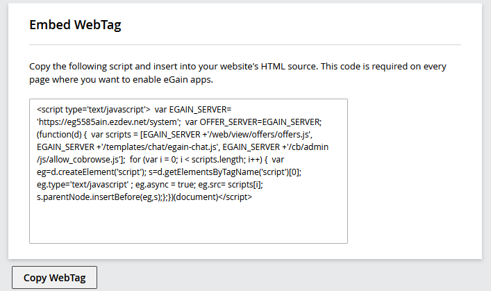Embed WebTag