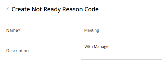 Not ready reason code
