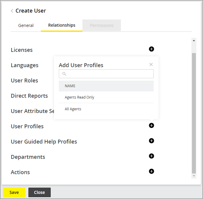 Assign user profile