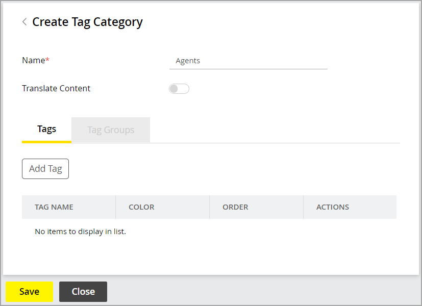 Provide a name for tag category