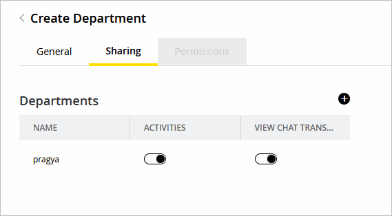 Create Department Sharing Tab