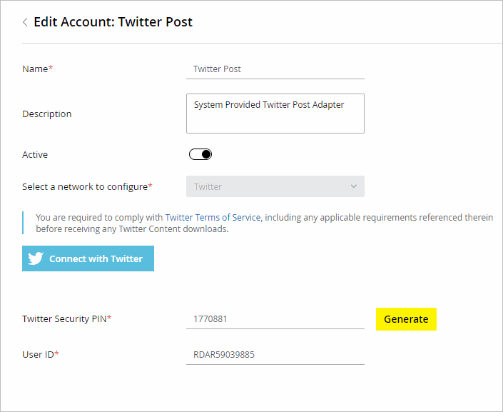 Configure the X Account