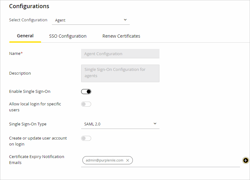 SAML 2 General Configuration