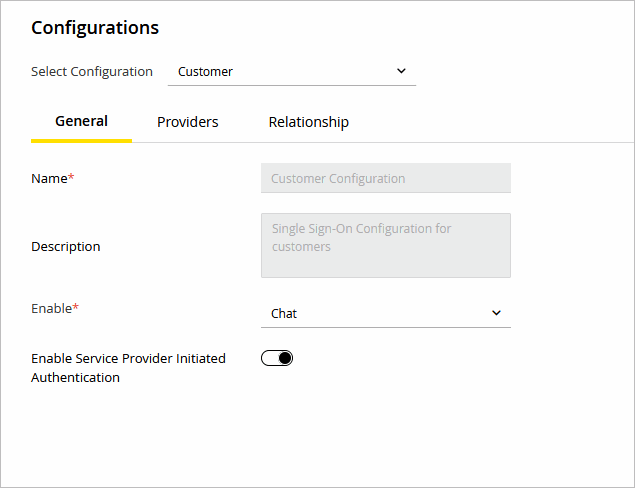 Customer SSO General Tab