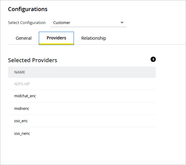 Customer SSO Providers tab