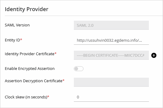 Customer SSO Identity Provider Config