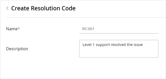 Resolution code
