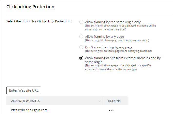 Clickjacking Protection