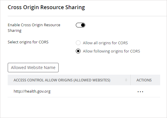 Enable CORS