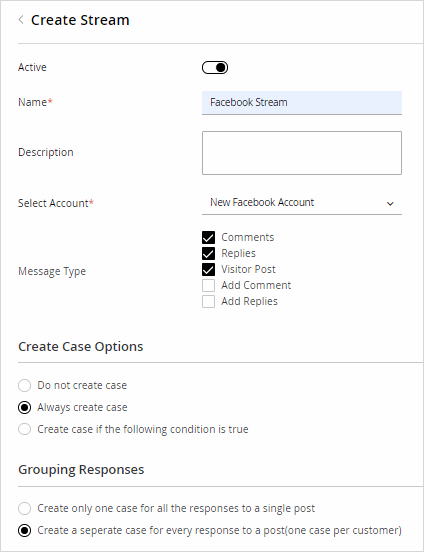 Create Facebook Stream