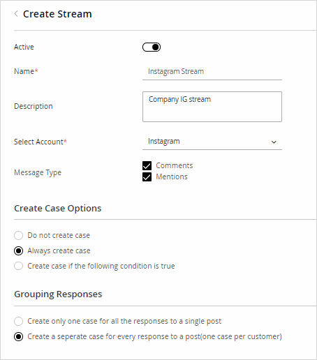 Create an Instagram Stream