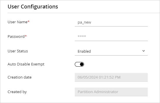 user config