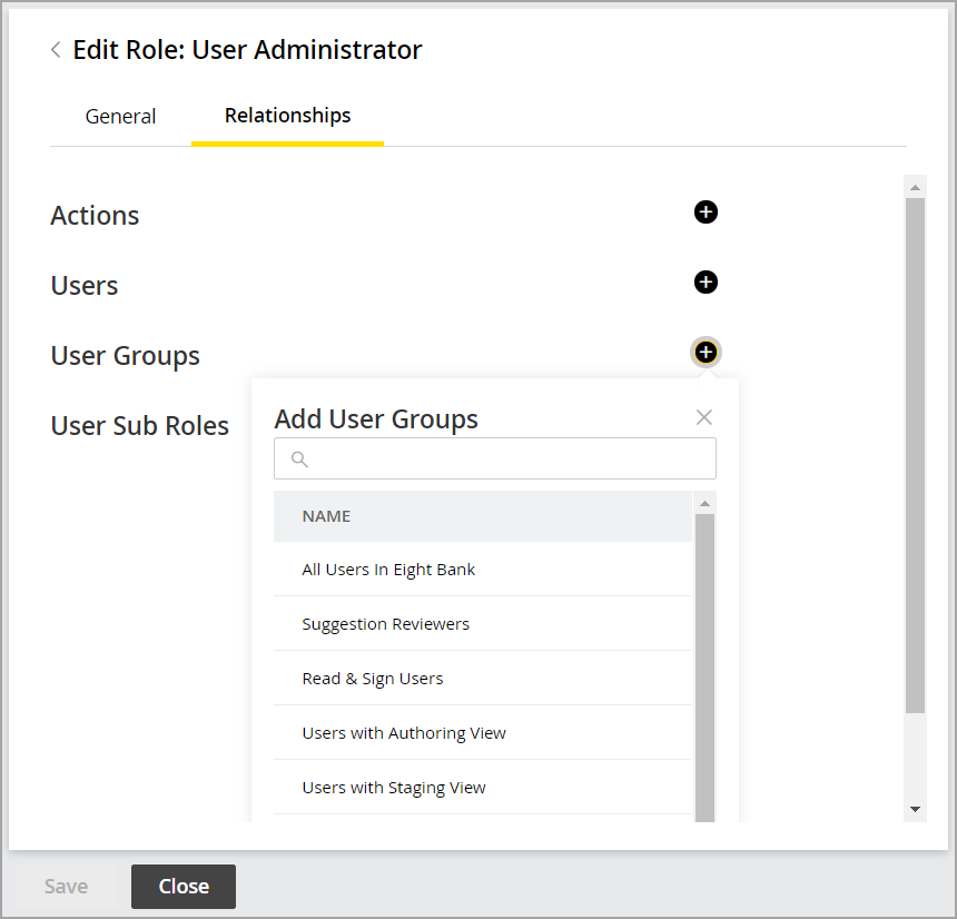 Assign the role to user groups