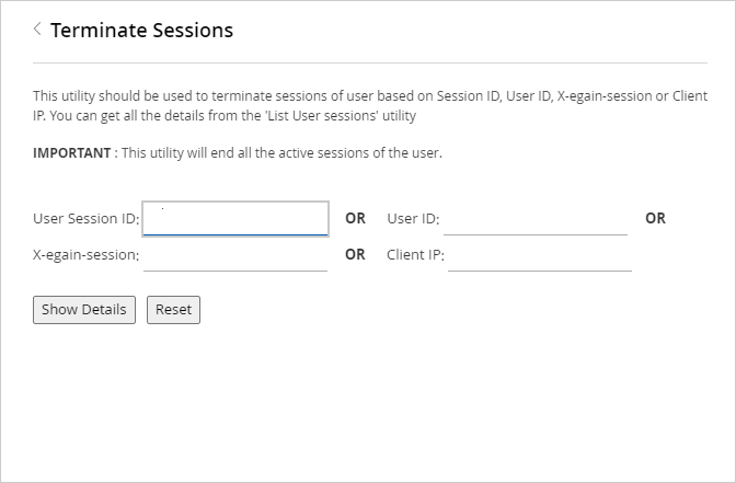 Enter a Value to Terminate Session