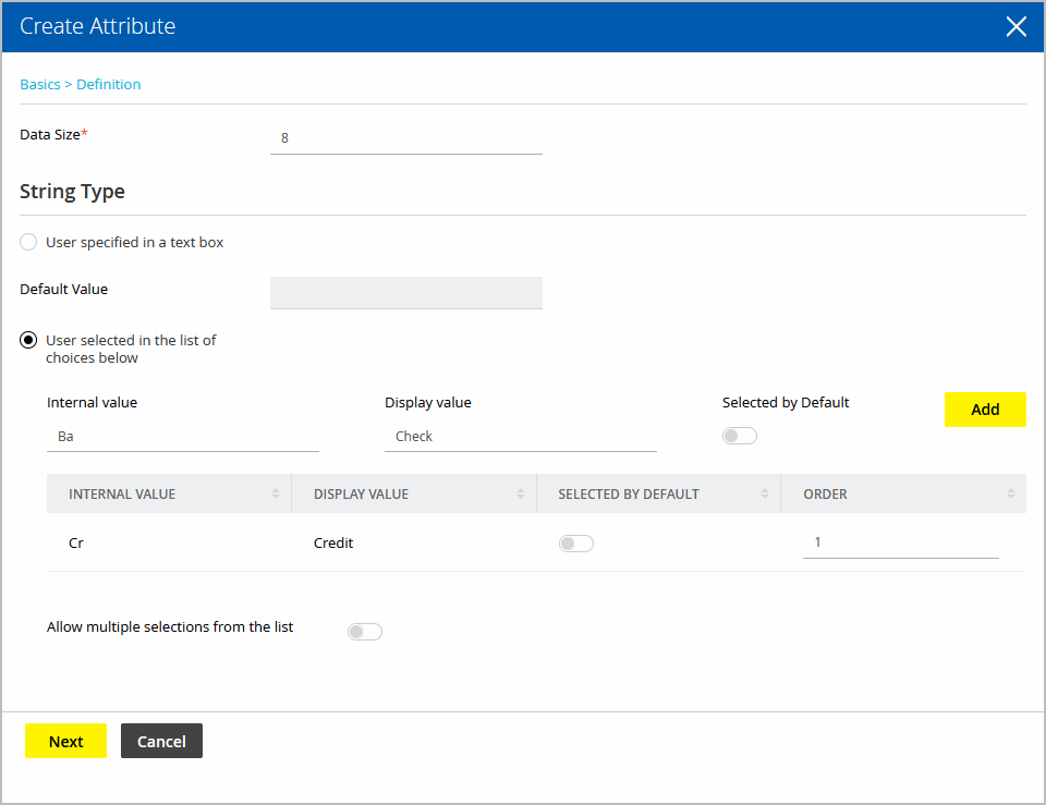 Create Attribute Definition