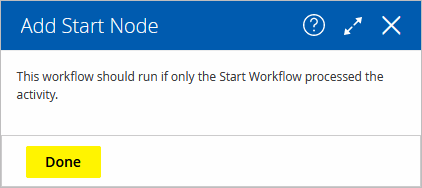 Finish workflow start node