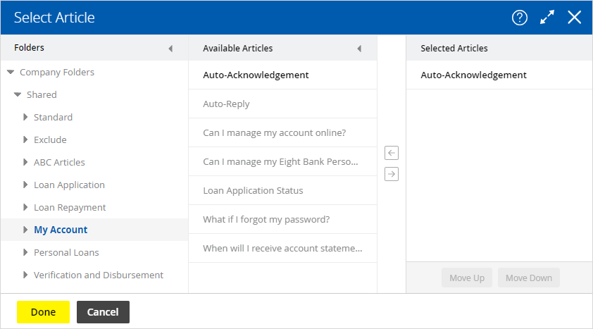 Auto-ack select article