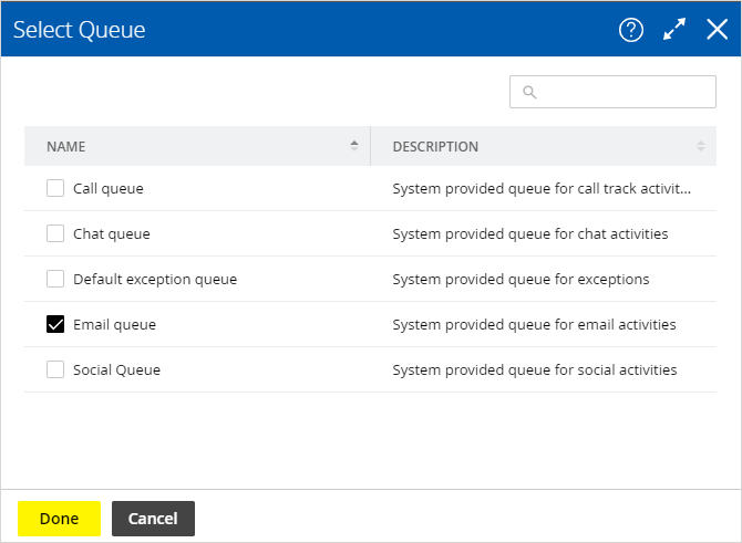 Select queue