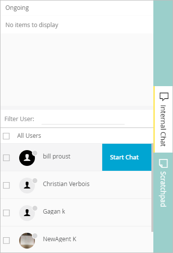 Start a chat with a coworker individual internal chat