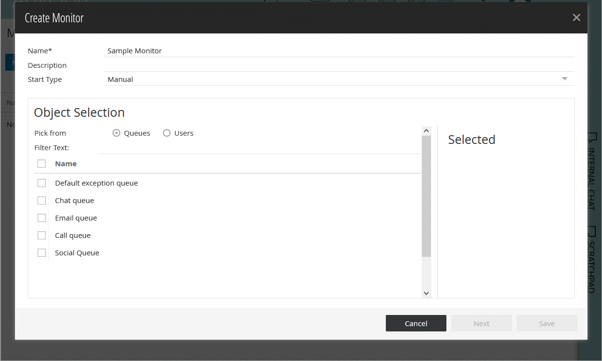 create monitor window