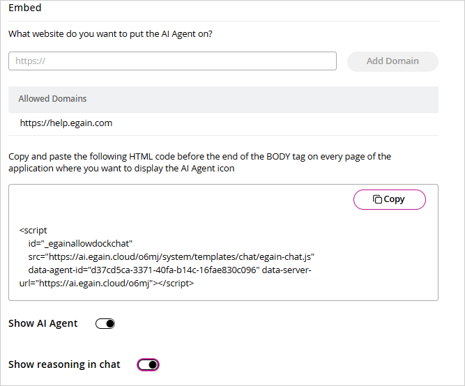 Embed the AI Agent