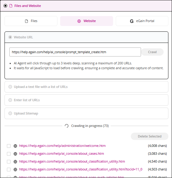 Add Website Data Sources