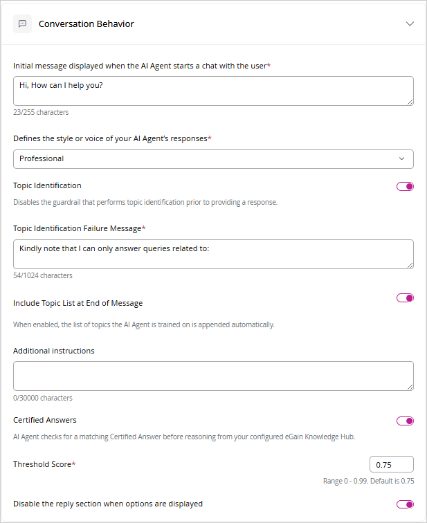 Conversation Behavior