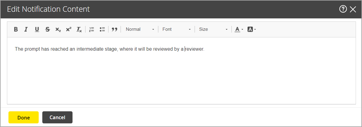 Edit the notification content