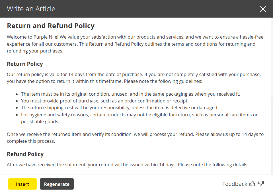 Generated content using prompts