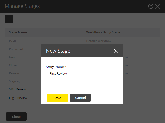 Create a new stage