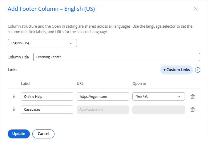 Adding a custom footer column