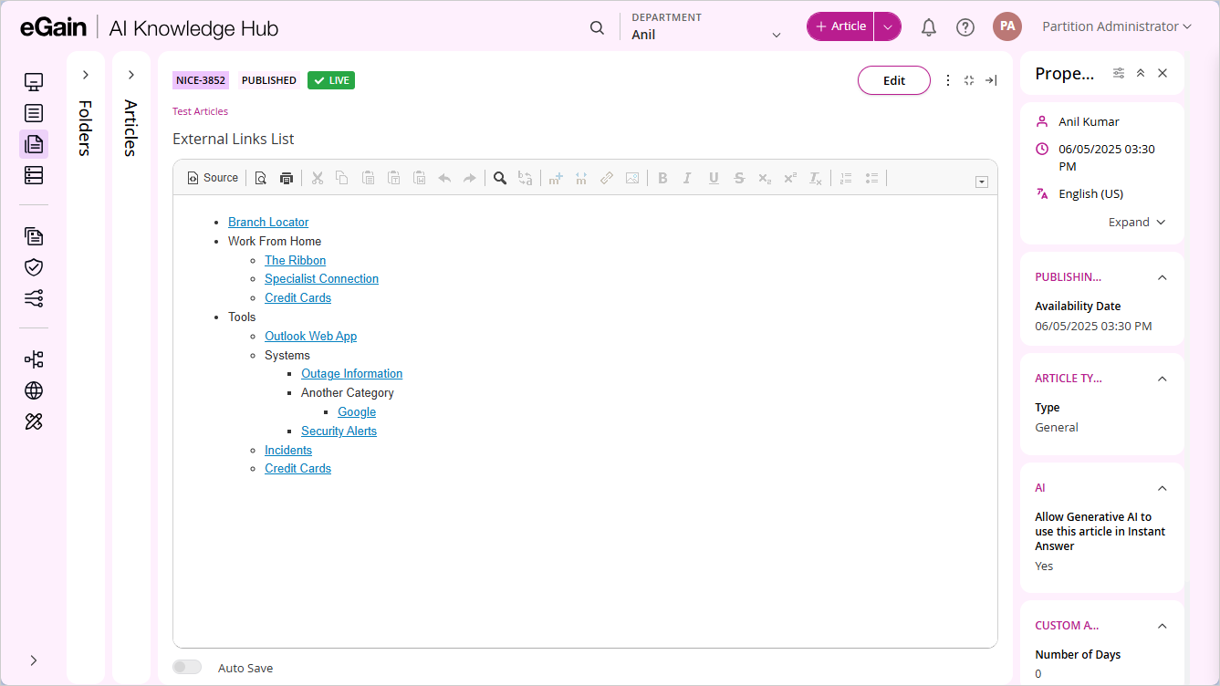 Creating External Links Article