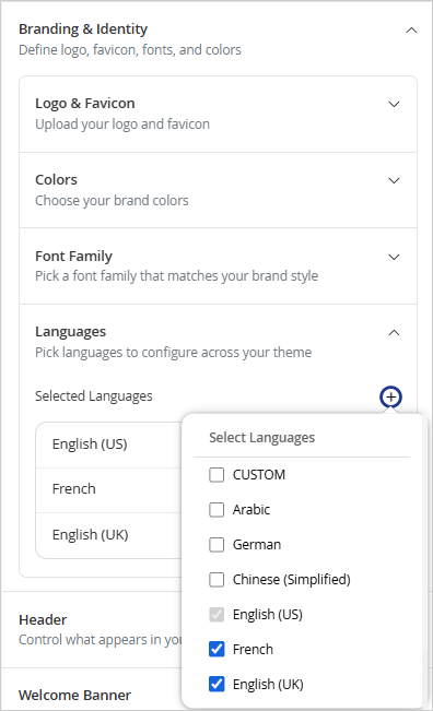 select languages