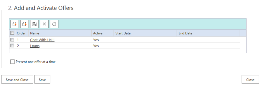 add and activate offers