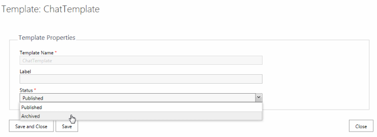 archiving a template
